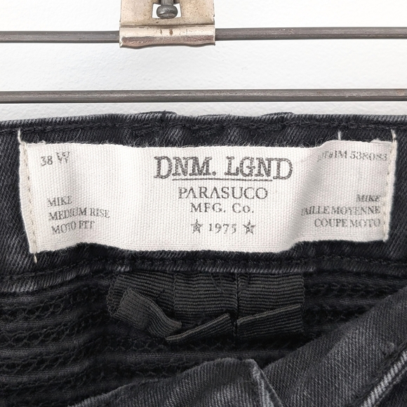 Parasuco Men's Moto / Biker Fit Distressed Black Jeans ~ Size 38 - Picture 6 of 12